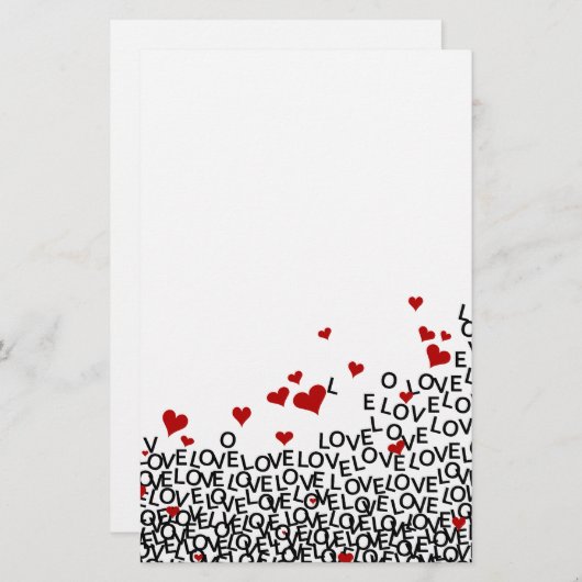 Valentijnsdag Love Stationery Briefpapier (Voorkant / Achterkant)