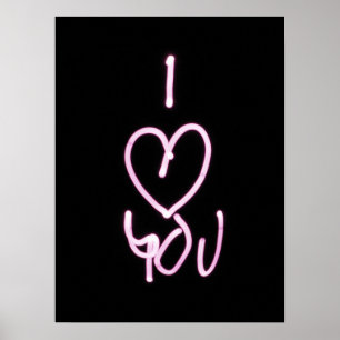 Valentijnsdag Love U Typographic Afbeelding Quote Poster