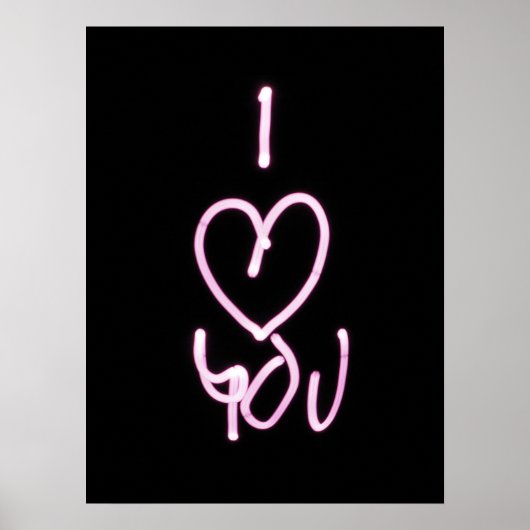 Valentijnsdag Love U Typographic Afbeelding Quote Poster (Voorkant)