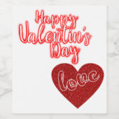 Valentijnsdag Love Wijn Etiket (Enkel label)
