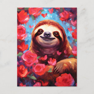 Valentijnsdag luiaard briefkaart