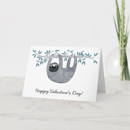 Valentijnsdag luiaard feestdagen kaart (Voorkant)