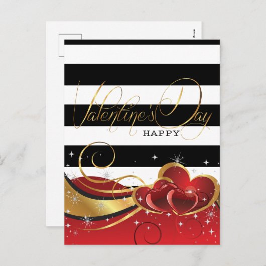 Valentijnsdag luxestrips feestdagenkaart (Voorkant / Achterkant)