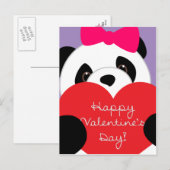 Valentijnsdag meisje panda Briefkaart (Voorkant / Achterkant)