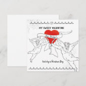 Valentijnsdag met Cherubs Feestdagenkaart (Voorkant / Achterkant)