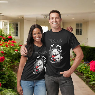 Valentijnsdag met rijke teddybeer t-shirt