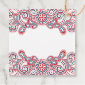 Valentijnsdag met roze bloemetjes en wervelingen bedankjes labels (Achterkant)