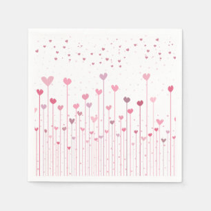 Valentijnsdag met roze harten Napkin Servet