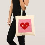 Valentijnsdag met titel Initialen/tekst Tote Bag (Voorkant (product))