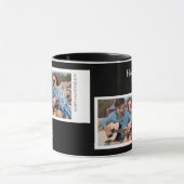 Valentijnsdag minimalistisch zwart twee foto mok (Midden)