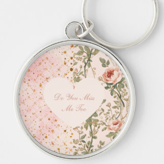 Valentijnsdag, Mis je mij ook, Roze liefdeshart Sleutelhanger