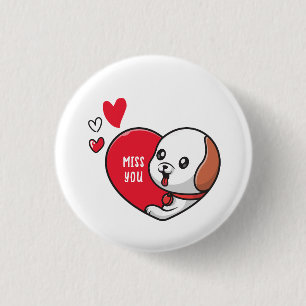 Valentijnsdag, Miss u Ronde Button 3,2 Cm
