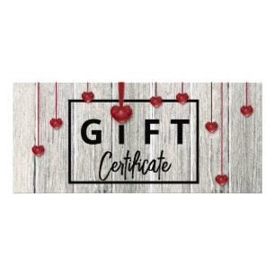 Valentijnsdag Modern Rustic Wood Hearts Cadeaukaar Reclamekaart