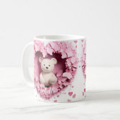 Valentijnsdag Mok 3D- Teddybeer (Voorkant links)