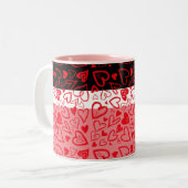 Valentijnsdag mok Fun Red Hearts (Voorkant links)