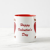 Valentijnsdag mok: "Je breekt het, je koopt het" Tweekleurige Koffiemok (Center)