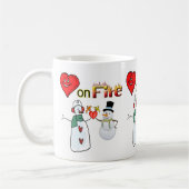 Valentijnsdag Mokken Hart Vuur Sneeuwman (Links)
