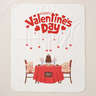 Valentijnsdag Mooie Chocolade Hartjes Teddyberen Sherpa Deken