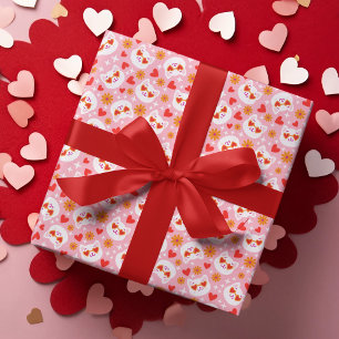 Valentijnsdag Mooie Kat Hart Zonnebril Cadeaupapier