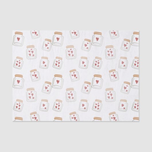 Valentijnsdag Mooie potten van harten Tissuepapier (Voorkant)