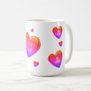 Valentijnsdag Moppige Hartjes Aangepast Koppel Koffiemok