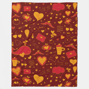 Valentijnsdag Motieven - Naadloos Patroon 3 Fleece Deken