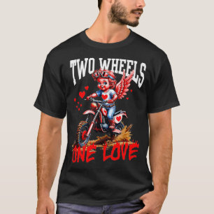 Valentijnsdag Motorcross liefhebbers Funny Cupid B T-shirt