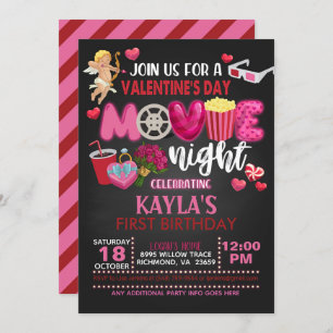 Valentijnsdag Movie Night Invitation Kaart