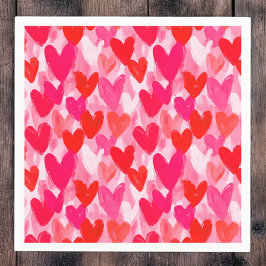 Valentijnsdag Multi Hearts Pattern Love Pink Servet