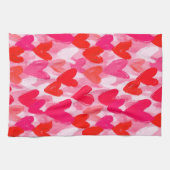 Valentijnsdag Multi Hearts Pattern Love Pink Theedoek (Horizontaal)