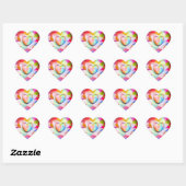 Valentijnsdag multicolored love harts sticker (Vel)
