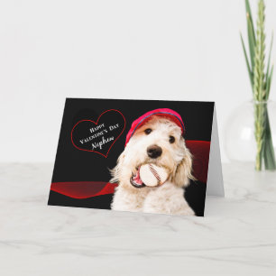 VALENTIJNSDAG - NEEF - HOND MET HONKBAL FEESTDAGEN KAART