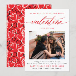 Valentijnsdag New Baby Foto Zwangerschap Aankondiging