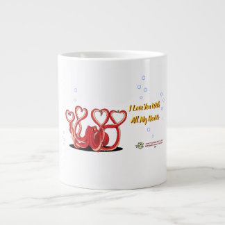 Valentijnsdag Octopus Hearts Extra Grote Beker