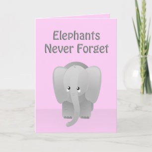 Valentijnsdag olifant vergeet roze Kaart nooit
