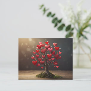 Valentijnsdag ontwerp, Hart op bomen Briefkaart