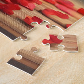 Valentijnsdag ontwerp, Hart op bomen Legpuzzel (Zijkant)