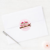 Valentijnsdag Owls Ronde Sticker (Envelop)