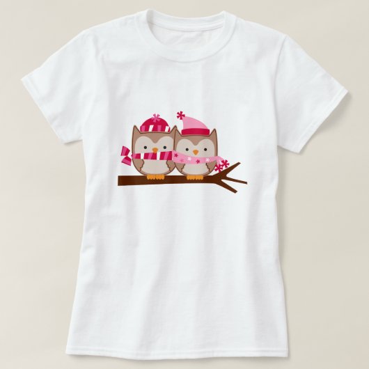 Valentijnsdag Owls T-shirt (Design voorkant)