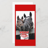 Valentijnsdag paarden feestdagenkaart (Voorkant / Achterkant)