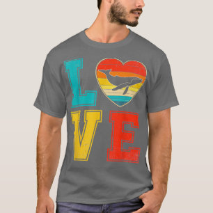 Valentijnsdag Paars Whale Heart Cute Animals Lo T-shirt
