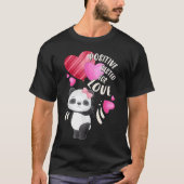 Valentijnsdag panda beer met hart t-shirt (Voorkant)