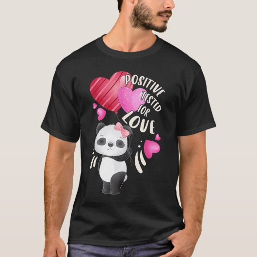 Valentijnsdag panda beer met hart t-shirt (Voorkant)