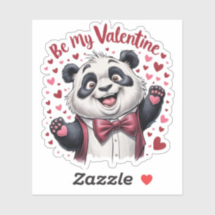 Valentijnsdag panda sticker