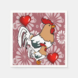 Valentijnsdag Paper Napkins, Chicken Servet