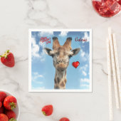 Valentijnsdag Paper Napkins Giraffe Servet (Insitu)