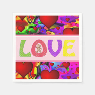 Valentijnsdag Paper Napkins, Love Servet