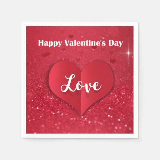 Valentijnsdag Papier voor hartverscheuring Napkin Servet (Voorkant)