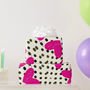 Valentijnsdag - Papierroze harten ompakken Cadeaupapier