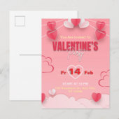 Valentijnsdag Partij Uitnodiging Briefkaart (Voorkant / Achterkant)